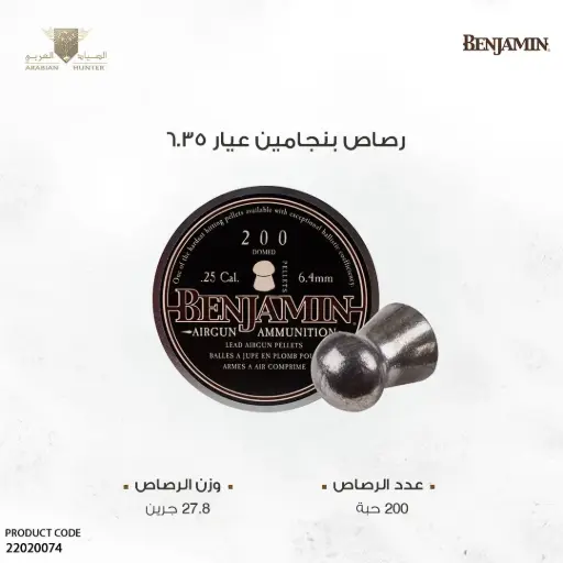 [22020074] Benjamin 6.35 caliber bullets, 200 Pcs